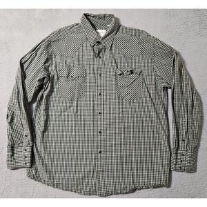 Roper Pearl Snap Shirt Mens Sz XL Long Sleeve Western Navy‎ Blue Green Geometric